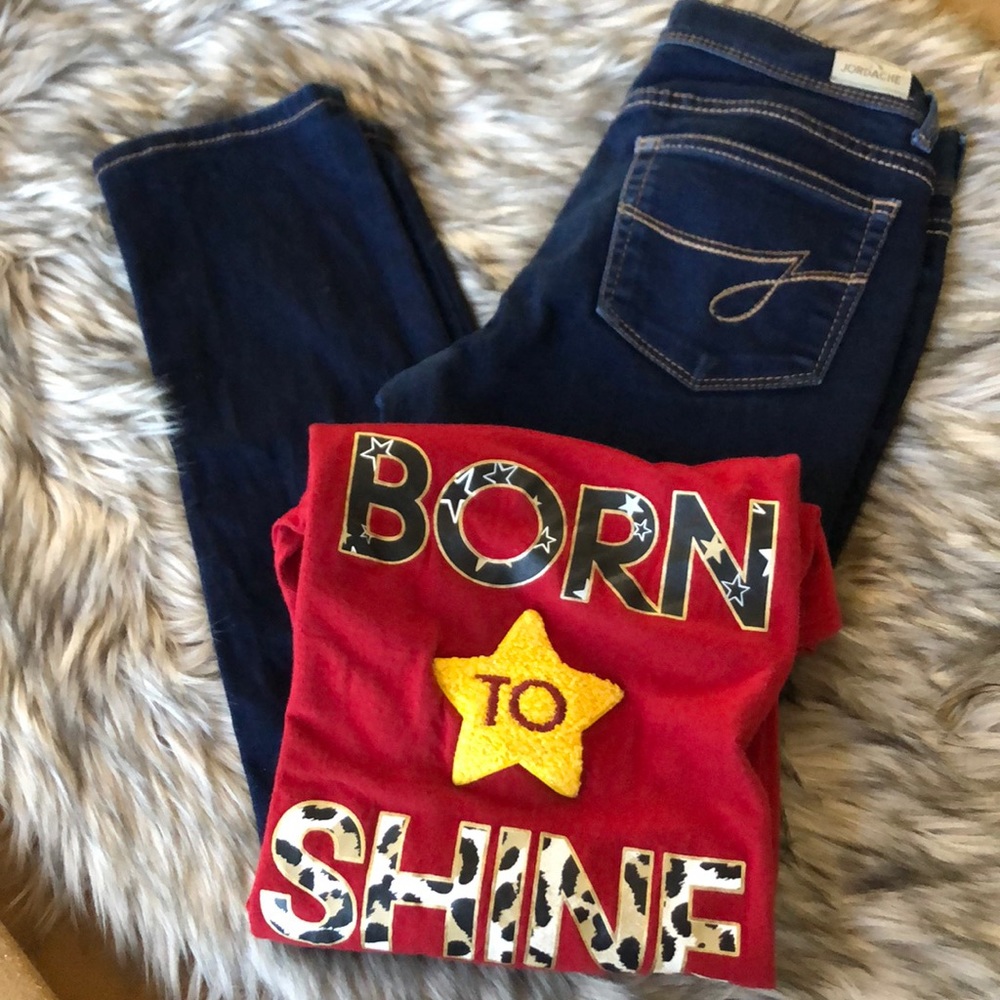 Jordache skinny jeans and top